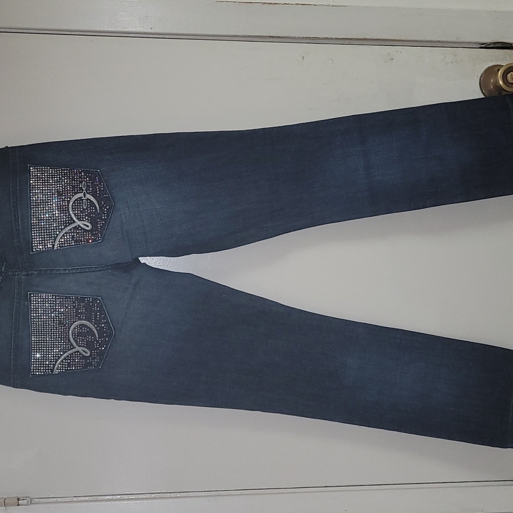 Bebe rhinestone pocket Jean.
